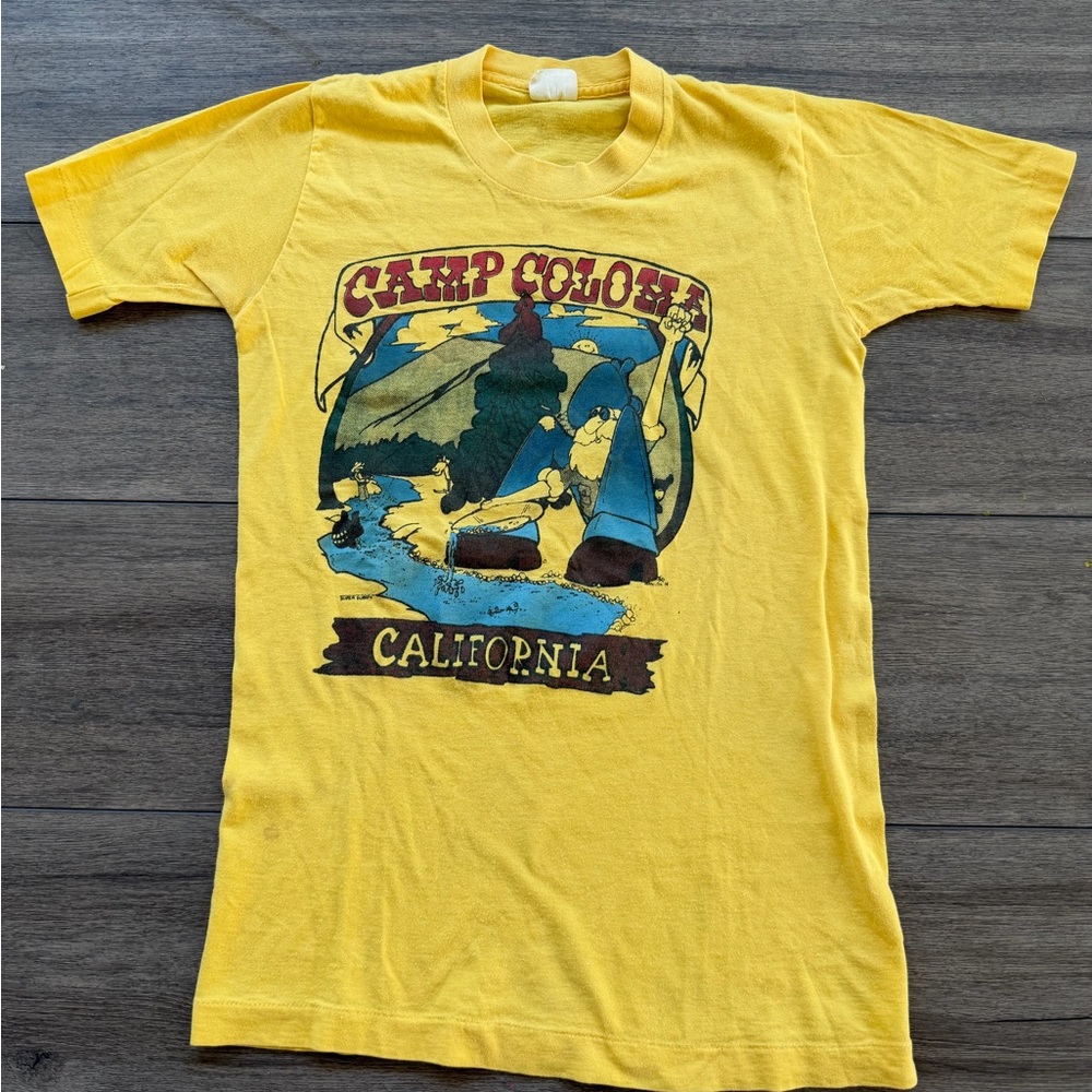Vintage Camp Coloma California Yellow T-Shirt
